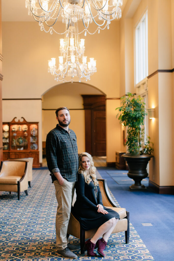 editorial engagement phot at hotel roanoke