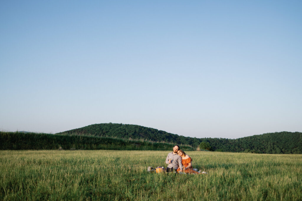 couple at sunset at explore park